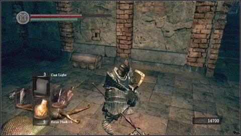 In the next room you'll see few cages and a lizard sleeping under the wall - Sen's Fortress - p. 1 - Walkthrough - Dark Souls - Game Guide and Walkthrough