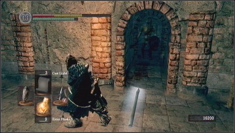 A bit further you'll get to the staircase, with the same giant ball as previously, rolling down - Sen's Fortress - p. 2 - Walkthrough - Dark Souls - Game Guide and Walkthrough