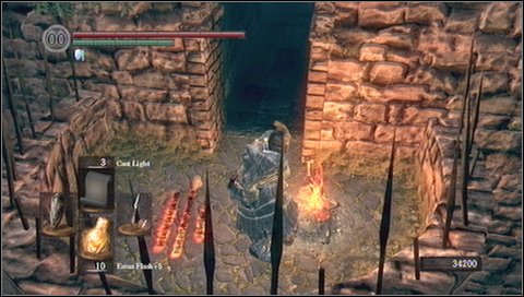 Go back to a place, where you get to the bonfire from - Sen's Fortress - p. 4 - Walkthrough - Dark Souls - Game Guide and Walkthrough