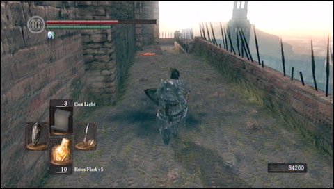 You'll encounter a black knight with a large shield - Sen's Fortress - p. 4 - Walkthrough - Dark Souls - Game Guide and Walkthrough