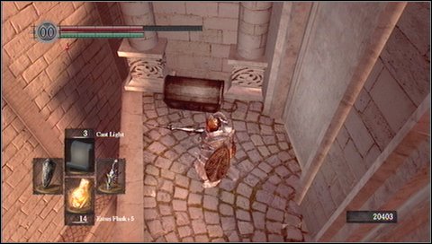 Now you have to do something surprising - use the lower platform to go back to the opposite side - Anor Londo - p. 1 - Walkthrough - Dark Souls - Game Guide and Walkthrough