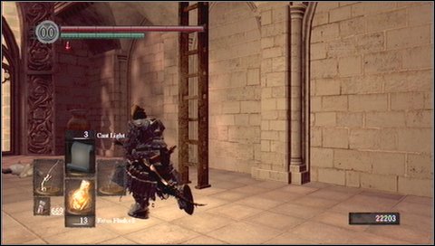 Now prepare for quite problematic fragment - you have to walk over narrow boards and fighting ninjas same time - Anor Londo - p. 2 - Walkthrough - Dark Souls - Game Guide and Walkthrough