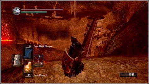 Once you kill the demon, run down the slope, ignoring creatures with eggs on their backs - Demon Ruins - p. 1 - Walkthrough - Dark Souls - Game Guide and Walkthrough