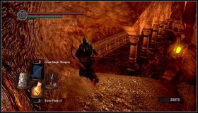 Go to the opposite direction, towards a bridge, along rocks - Demon Ruins - p. 1 - Walkthrough - Dark Souls - Game Guide and Walkthrough