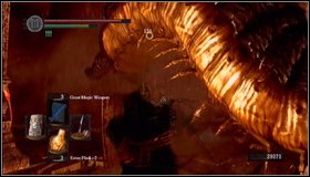 Run towards the wall and turn left - youll see a giant centipede on a horizon - Demon Ruins - p. 1 - Walkthrough - Dark Souls - Game Guide and Walkthrough