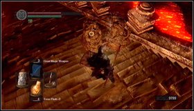 Run down the stairs towards a foggy passage - Demon Ruins - p. 2 - Walkthrough - Dark Souls - Game Guide and Walkthrough