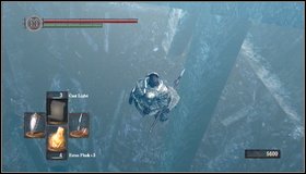 Walk on the invisible walkway [1] and go to its end - Crystal Cave - Walkthrough - Dark Souls - Game Guide and Walkthrough