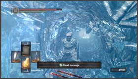 Then return to the place, where you were fighting first golden golem and follow to the end of the crystal on the rocky ledge - Crystal Cave - Walkthrough - Dark Souls - Game Guide and Walkthrough