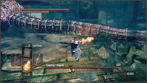 2) Do not think about the shield - blocking dragon's blows has no sense - Gaping Dragon - How to kill a boss - Dark Souls - Game Guide and Walkthrough