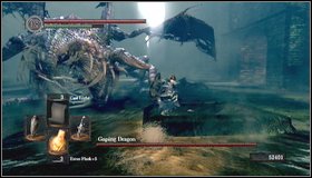 Run to the arena and observe the demon - Gaping Dragon - How to kill a boss - Dark Souls - Game Guide and Walkthrough