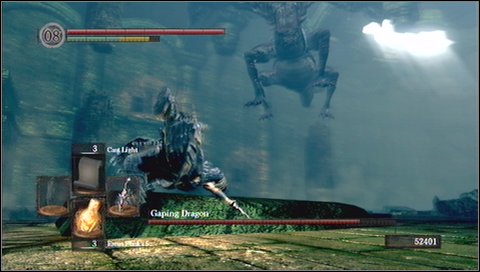 After killing the demon, pick up Hard Leather armor, lying on the arena - Gaping Dragon - How to kill a boss - Dark Souls - Game Guide and Walkthrough