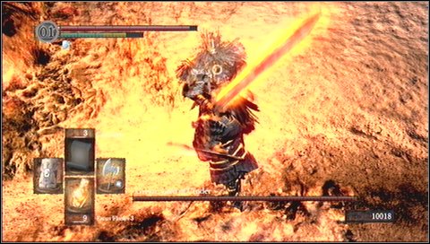 Equip above items and enter the arena - Gwyn Lord of Cinder - How to kill a boss - Dark Souls - Game Guide and Walkthrough