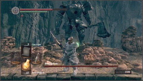 3) Axe swings - different types of axe swings in front of the golem - Iron Golem - How to kill a boss - Dark Souls - Game Guide and Walkthrough