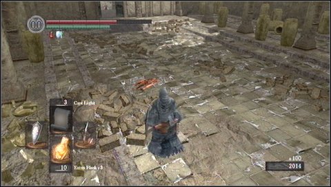 Pull yourself together and run behind the boss, avoiding his possible attack with a weapon - Stray Demon - How to kill a boss - Dark Souls - Game Guide and Walkthrough