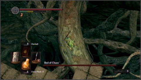 Run over the root towards an entrance to the boss - The Bed of Chaos - How to kill a boss - Dark Souls - Game Guide and Walkthrough