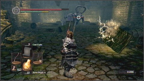 During some fights with the demon, youll be able to hide behind environment elements - Bonus - Titanite Demon - How to kill a boss - Dark Souls - Game Guide and Walkthrough