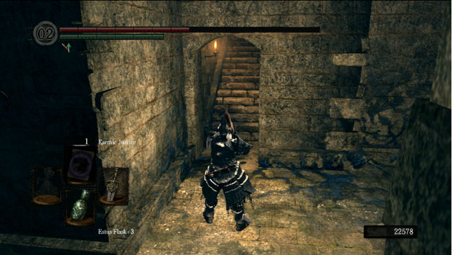 Climb up the stairs to the very top - Oolacite Township - Artorias Of The Abyss - walkthrough - Dark Souls - Game Guide and Walkthrough