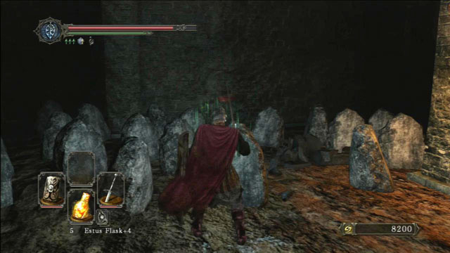 You can clear the way by destroying the rocks - Undead Crypt - Walkthrough - Dark Souls II - Game Guide and Walkthrough
