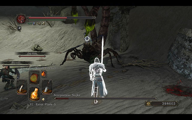 Najka pushed into a corner - Scorpioness Najka - How to defeat a boss - Dark Souls II - Game Guide and Walkthrough