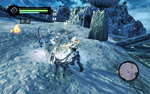 After a few steps, proceed to attacking a group of Ice Skeletons - Find the Keeper of Secrets - Find a Way to Save War - Darksiders II - Game Guide and Walkthrough