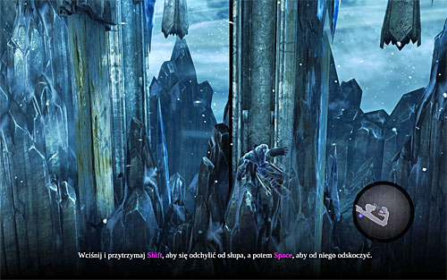 Another new type of action is jumping from one pillar to another - Reach the top of The Dark Fortress (1) - Find a Way to Save War - Darksiders II - Game Guide and Walkthrough