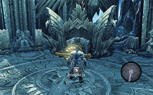 Enter the new chamber and use the interactive switch (E button) to activate the elevator - Reach the top of The Dark Fortress (2) - Find a Way to Save War - Darksiders II - Game Guide and Walkthrough