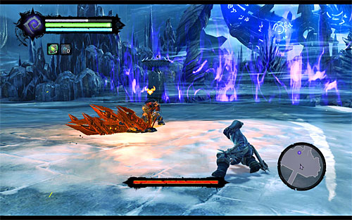 War's basic attack is a series of three attacks in succession - Boss 2 - War - Find a Way to Save War - Darksiders II - Game Guide and Walkthrough