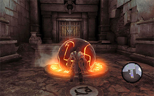 In the newly unlocked room you'll have a simple puzzle to solve - Restore the Fire of the Mountain (2) - The Fire of the Mountain - Darksiders II - Game Guide and Walkthrough
