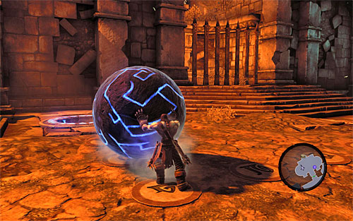 Notice that the gate with the other ball behind it opened - Restore the Fire of the Mountain (2) - The Fire of the Mountain - Darksiders II - Game Guide and Walkthrough