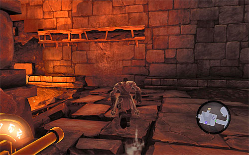 Another puzzle waits for you behind them, this time time-connected - Restore the Fire of the Mountain (2) - The Fire of the Mountain - Darksiders II - Game Guide and Walkthrough