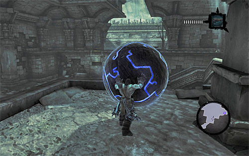 Approach the south ball a push it down to the lower level - Restore the Tears of the Mountain (1) - The Tears of the Mountain - Darksiders II - Game Guide and Walkthrough