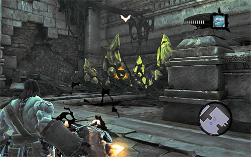 Locate another chest, and then other interactive edges to help you get to the small niche holding dormant shadowbombs - Restore the Tears of the Mountain (1) - The Tears of the Mountain - Darksiders II - Game Guide and Walkthrough