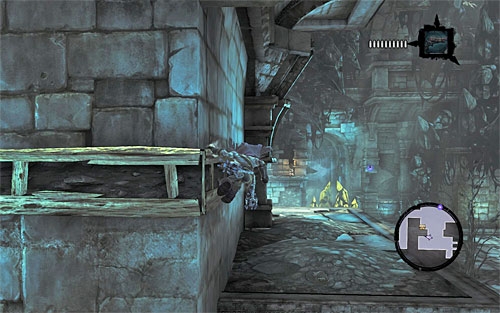 Get to the top edge, move right and start wall-running, then bounce off when you get close to the corner - Restore the Tears of the Mountain (2) - The Tears of the Mountain - Darksiders II - Game Guide and Walkthrough