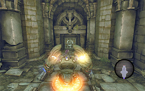 Approach the Construct on the left and wake it by using the Maker's Key (E button) - Wake the Construct (1) - To Move a Mountain - Darksiders II - Game Guide and Walkthrough
