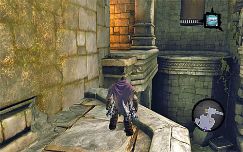 When you're there, I suggest jumping over to the south ledge seen on the screen to get to a chest there - Wake the Construct (2) - To Move a Mountain - Darksiders II - Game Guide and Walkthrough