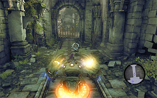 Go back to the Construct, detach the chain and continue with the exploration of the temple - Wake the Construct (1) - To Move a Mountain - Darksiders II - Game Guide and Walkthrough