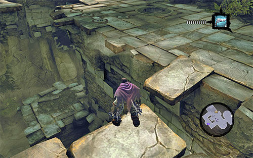 Starts exploring the new area by jumping down to the lower platforms you see on the screen - Wake the Construct (2) - To Move a Mountain - Darksiders II - Game Guide and Walkthrough