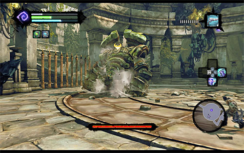 The fight with the Construct Hulk is in many ways similar to the previous boss of this quest, because you can defeat it by following a certain procedure - Boss 5 - Construct Hulk - To Move a Mountain - Darksiders II - Game Guide and Walkthrough