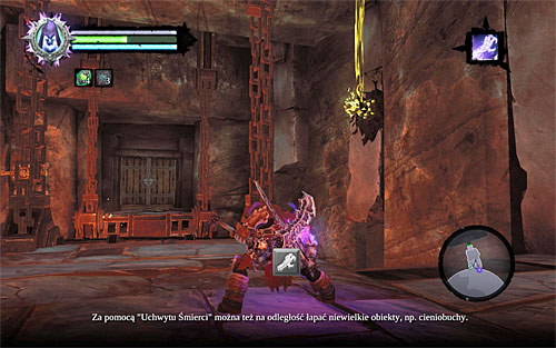Help Karn get rid of the Tainted Constructs and use death grip to catch the shadowbomb that you can see in the distance - Wake up the Keeper (2) - The Heart of the Mountain - Darksiders II - Game Guide and Walkthrough