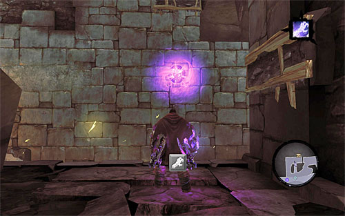 Your aim now is to reach the place in which you can lower yourself to a ledge located below - Wake up the Keeper (2) - The Heart of the Mountain - Darksiders II - Game Guide and Walkthrough