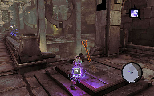 Return to the area in the above screenshot (the one with the second heart fragment) and find a switch that youve already seen in one of the cut scenes - Wake up the Keeper (3) - The Heart of the Mountain - Darksiders II - Game Guide and Walkthrough