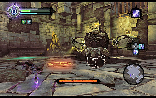 The greatest difficulty in fighting the corrupted custodian is that the boss is really tough - Boss 6 - Corrupted Custodian - The Heart of the Mountain - Darksiders II - Game Guide and Walkthrough