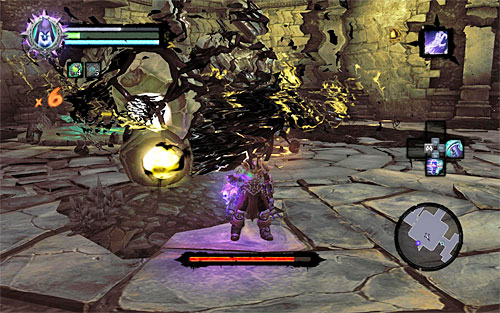 Definitely the most difficult to avoid of the bosses attacks is a huge vortex that moves towards the Death - Boss 6 - Corrupted Custodian - The Heart of the Mountain - Darksiders II - Game Guide and Walkthrough