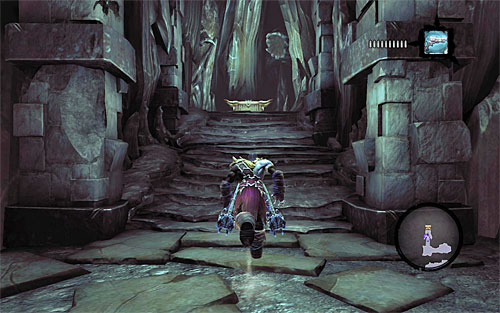 Go deeper into the cavern and notice that using the switch caused the other drawbridge to be lifted - Find the Eternal Throne (2) - The Lord of Bones - Darksiders II - Game Guide and Walkthrough