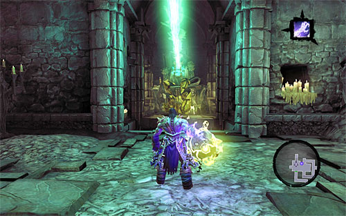With the shadowbomb in hand, go to the south yellow formation and throw it at it so that it detonates and unlocks access to a chest - Summon the Arena Champion (1) - The Toll of Kings - Darksiders II - Game Guide and Walkthrough