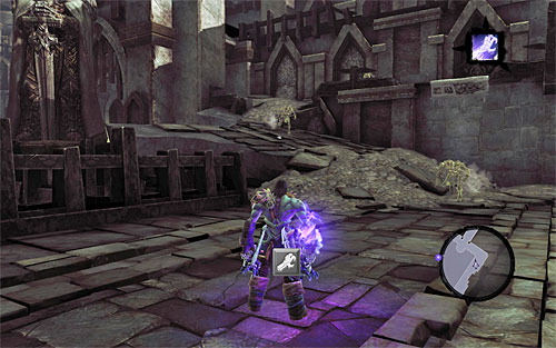 Start off by getting rid of a group of Skeletons which have shown up on the arena, and then use one of the narrow passages to go back to the upper balconies - Summon the Arena Champion (1) - The Toll of Kings - Darksiders II - Game Guide and Walkthrough