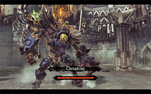 Depending on how much damage you've managed to deal, the boss will go back to moving underground (you'll need to repeat all of the steps described above) or transform into a larger creature (the above screen), which will commence the SECOND STAGE of the battle - Boss 8 - Gnashor - The Toll of Kings - Darksiders II - Game Guide and Walkthrough