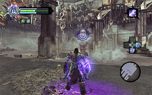 Wait for the opportunity when Gnashor emerges from underground, standing as seen on the above screen - Boss 8 - Gnashor - The Toll of Kings - Darksiders II - Game Guide and Walkthrough