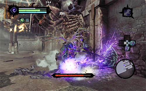 Another good idea to taking Gnashor's health points is using the Reaper Form, although for maximum efficiency it's best to use it only after the beginning of the second phase of the battle - Boss 8 - Gnashor - The Toll of Kings - Darksiders II - Game Guide and Walkthrough
