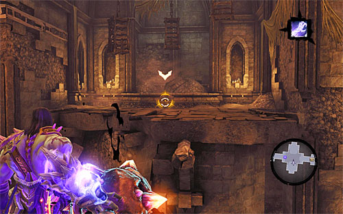 Approach the edge of the shelf and throw the shadowbomb at the switch you've used earlier (the above screen) - Resurrect Phariseer (1) - Phariseer - Darksiders II - Game Guide and Walkthrough